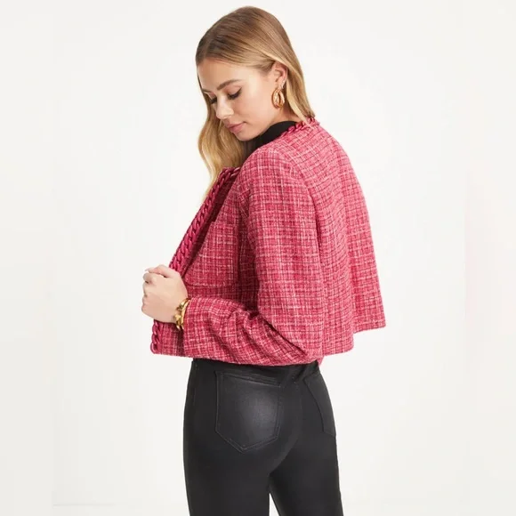 NWT A Peach Be Bold Tweed Chain Blazer - Picture 3 of 11